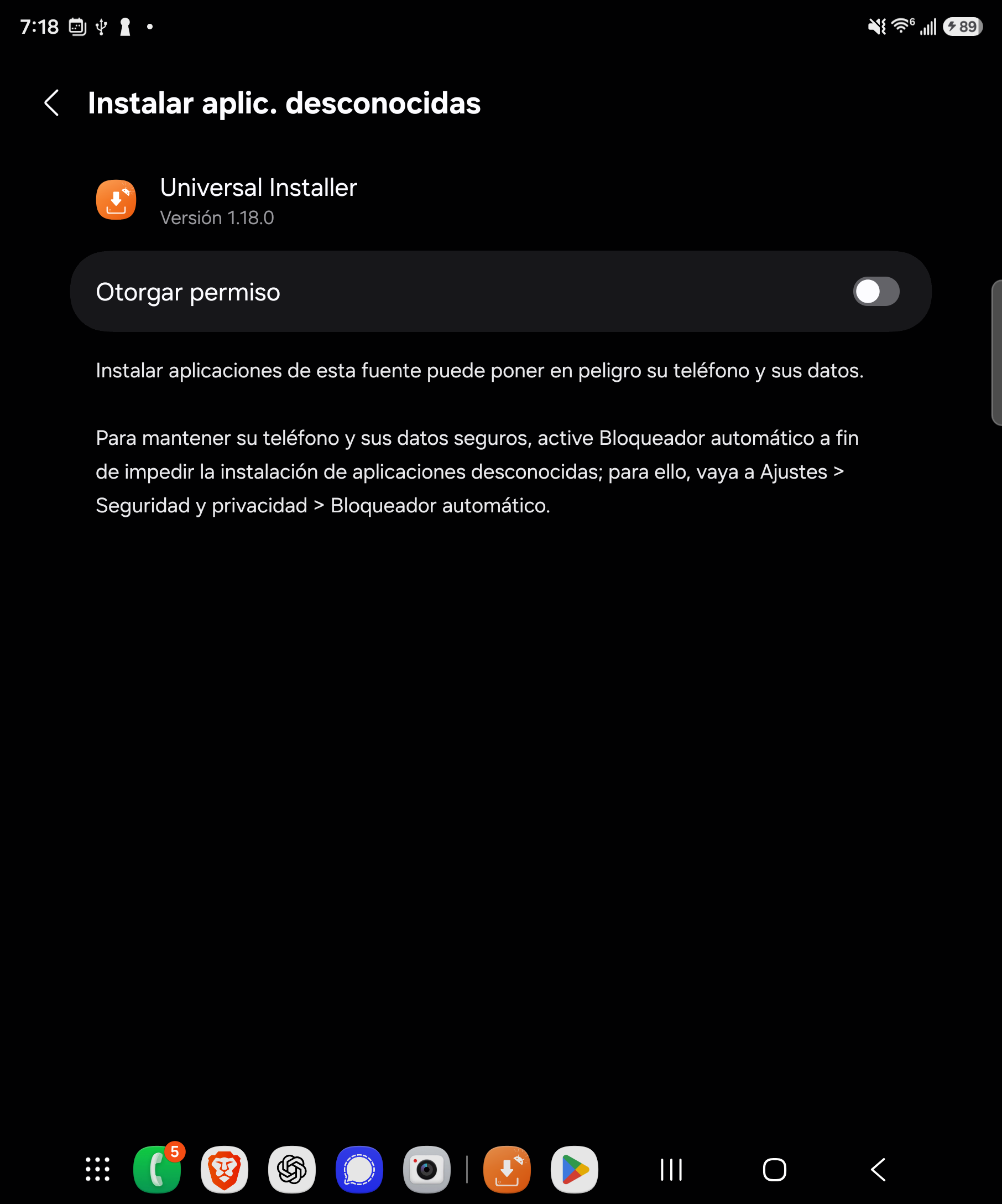 Paso 6: Activa «Otorgar permiso».